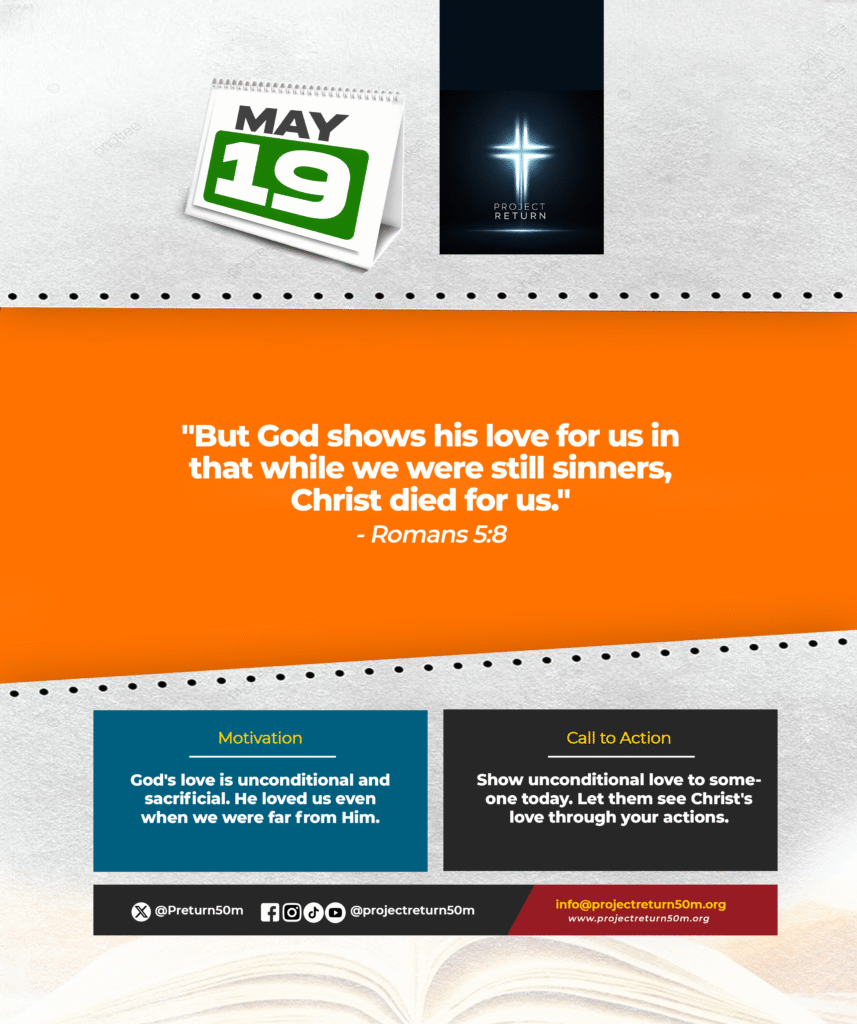 Verse: "But God shows his love for us in that while we were still sinners, Christ died for us." - Romans 5:8