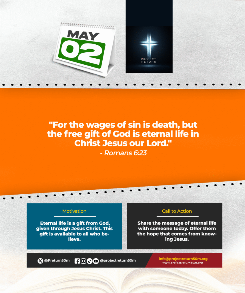 Verse: "For the wages of sin is death, but the free gift of God is eternal life in Christ Jesus our Lord." - Romans 6:23