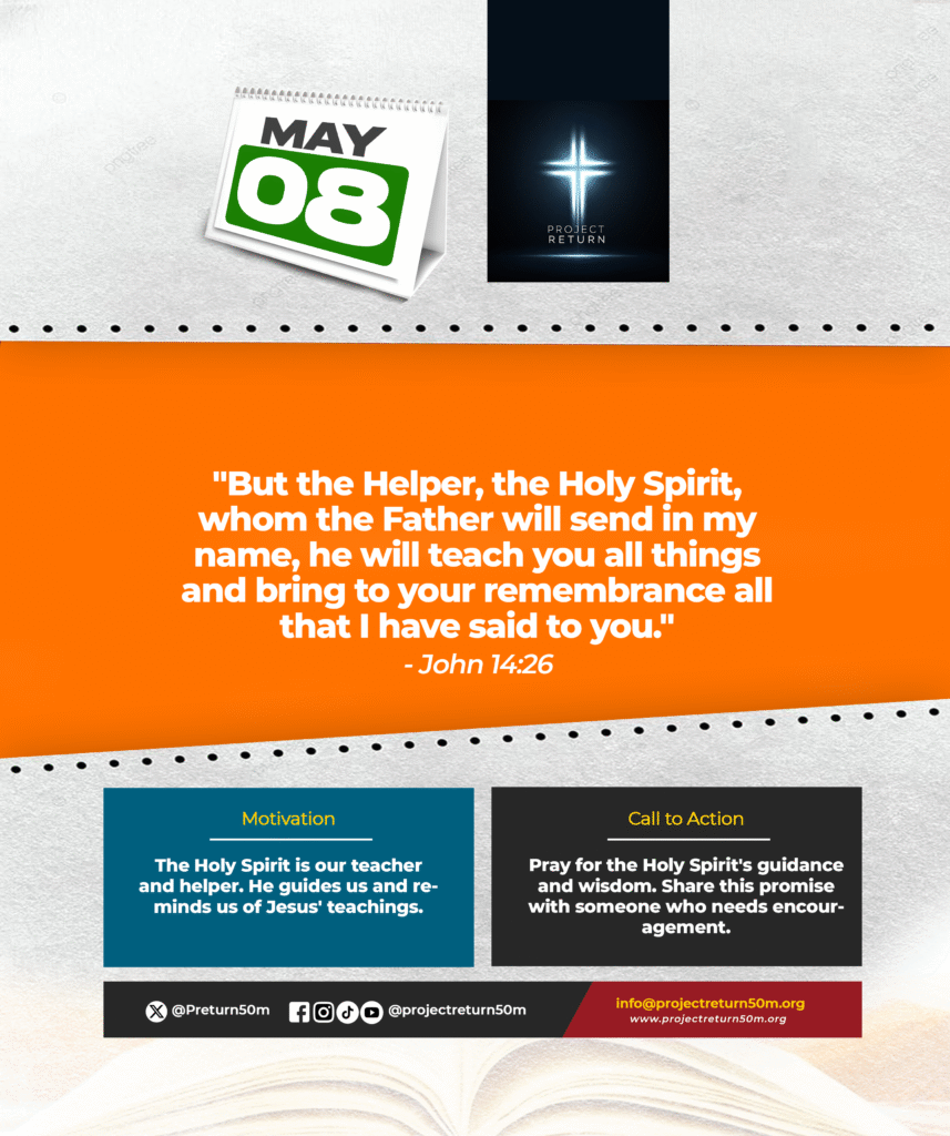 Verse: "But the Helper, the Holy Spirit, whom the Father will send in my name, he will teach you all things and bring to your remembrance all that I have said to you." - John 14:26